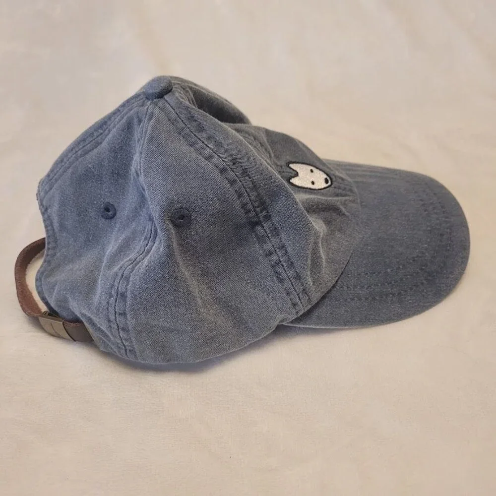 Adams Blue Denim Embroidered Dog Logo Adjustable Baseball Cap  Strap Back Hat - Picture 12 of 12
